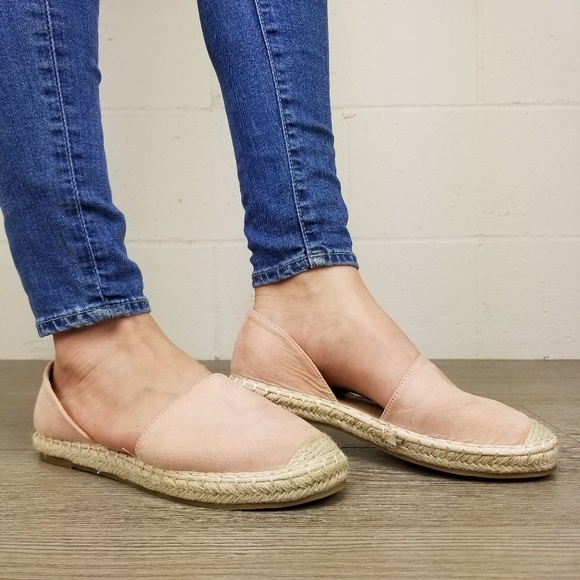 Rose Vegan Suede Flat Slip On Loafer Espadrille - Picture 2 of 8